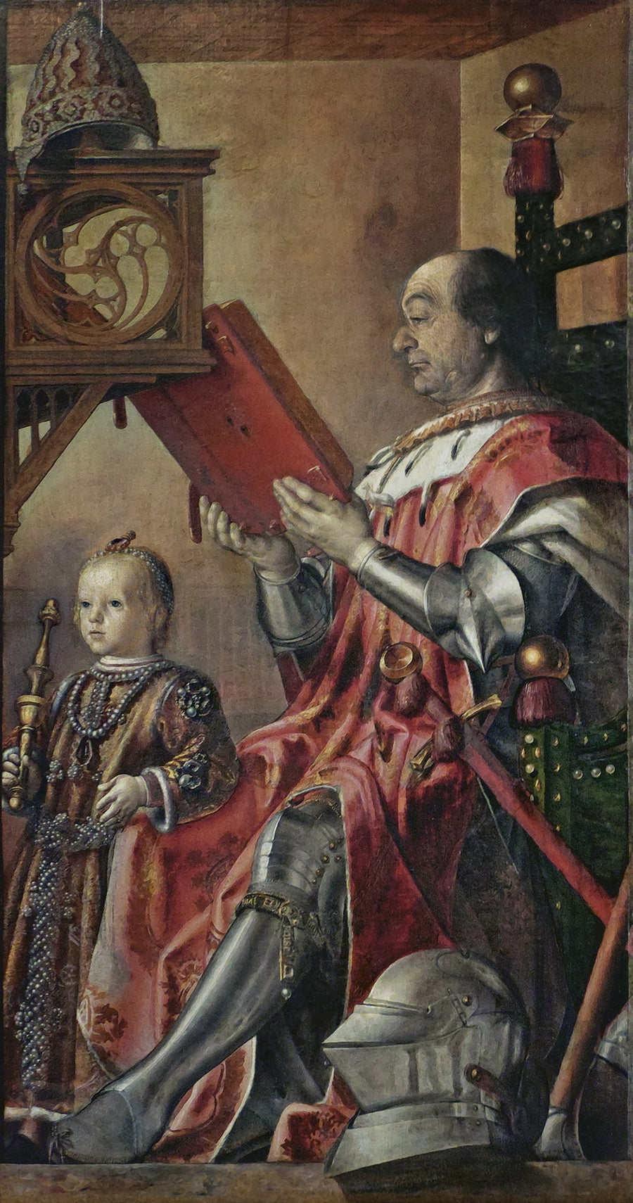 Portræt af Federico da Montefeltro og søn Guidobaldo - Pedro Berruguete