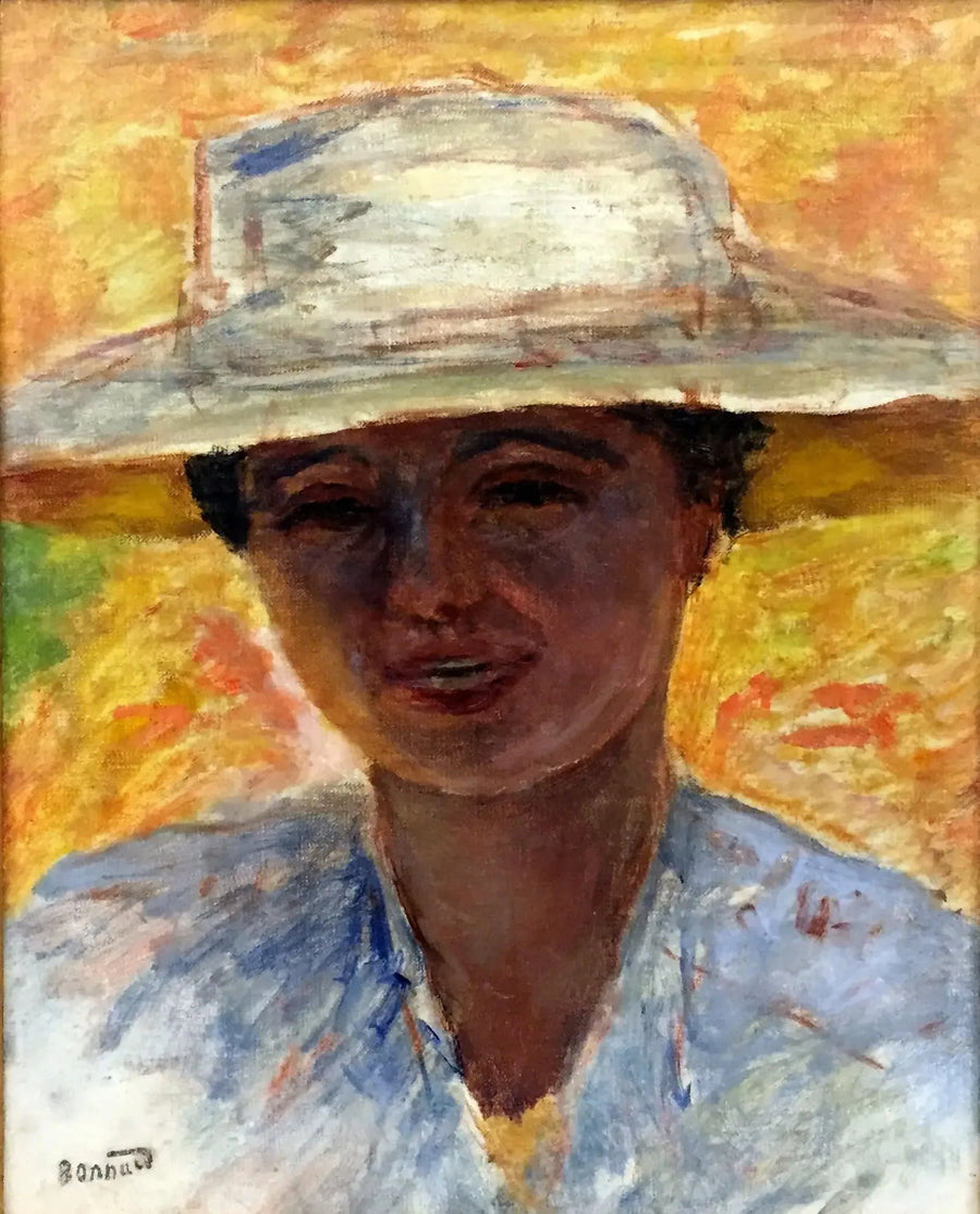 Portræt af kvinde med stor hat - Pierre Bonnard