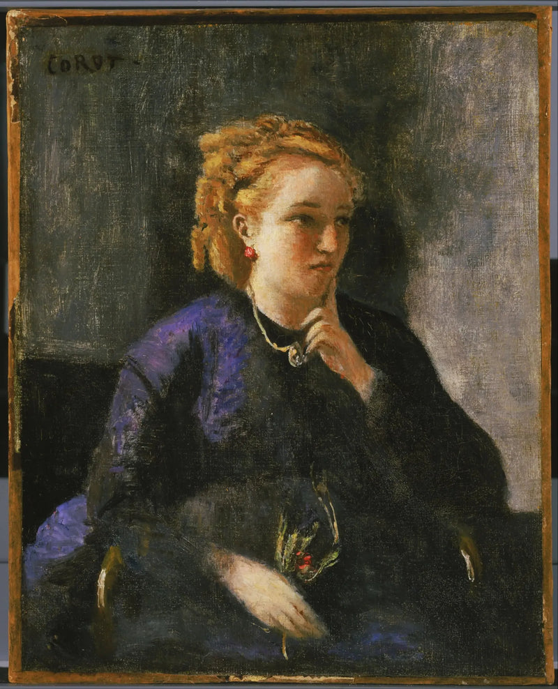 Portræt af kvinde - Jean-Baptiste Camille Corot