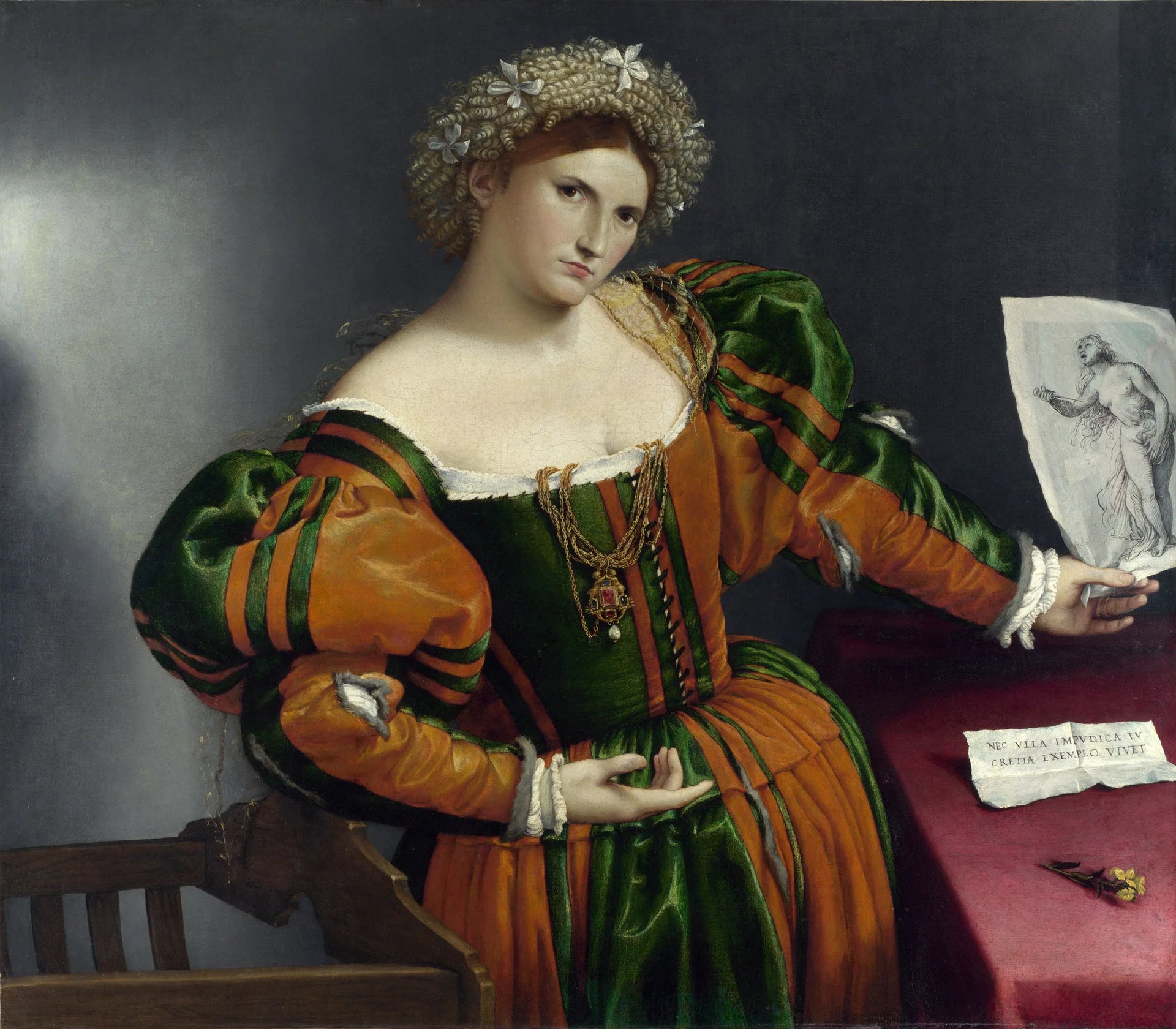 Portrait de femme - Lorenzo Lotto image 1 tableau peint à l’huile sur toile