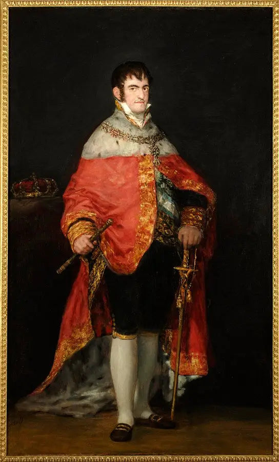 Portræt af Ferdinand VII i sin kongelige kappe - Francisco de Goya