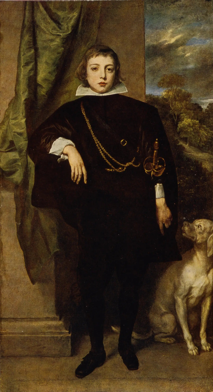 Portrait de Filippo Francesco d'Este, marquis de Lanzo med sin hund - Antoine van Dyck
