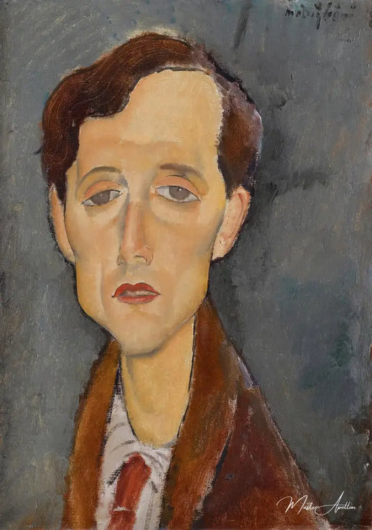 Portrait de Franz Hellens - Amedeo Modigliani - Reproductions de tableaux et peintures haut de gamme