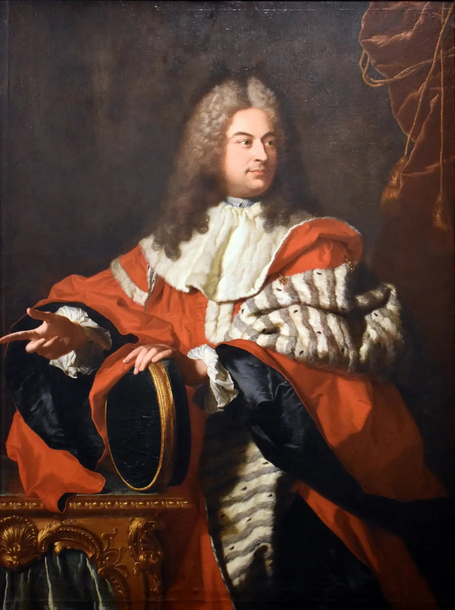 Portræt af Gaspard de Gueidan (1688-1767) som præsident med paryk. - Hyacinthe Rigaud