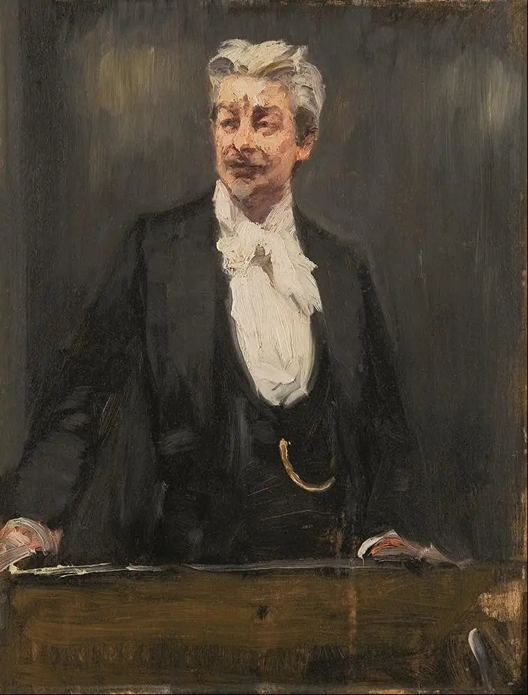 Georg Brandes holder en forelæsning - Peder Severin Krøyer