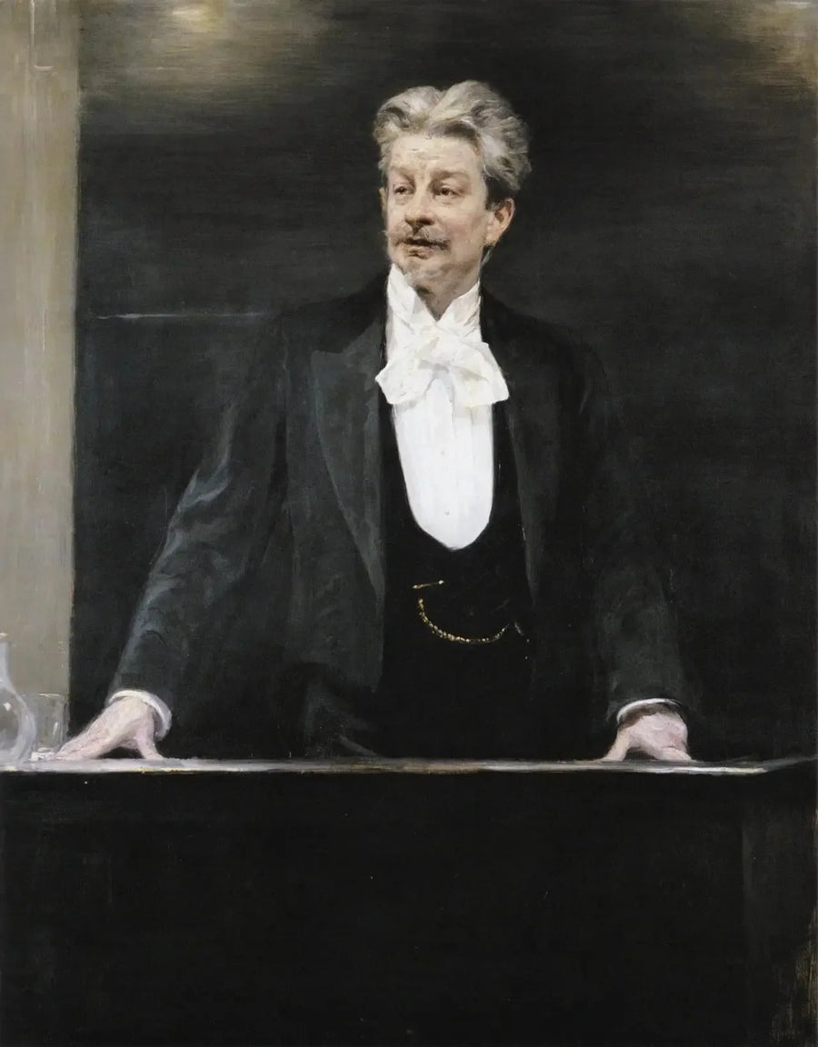 Georg Brandes holder en forelæsning - Peder Severin Krøyer