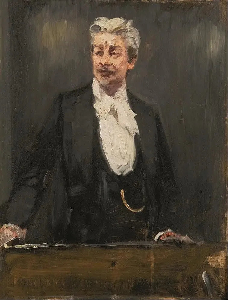 Georg Brandes holder en forelæsning - Peder Severin Krøyer