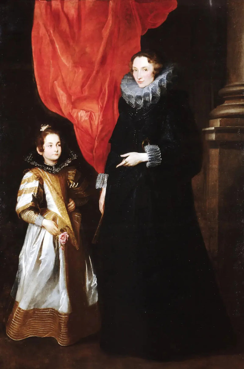 Portrait de Geronima Sale Brignole med sin datter Maria Aurelia - Antoine van Dyck