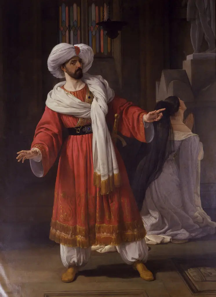 Portrait de Giovanni David en Alessandro dans Gli arabi nelle Gallie de Pacini - Francesco Hayez image 1 copie de tableau peinte à la main