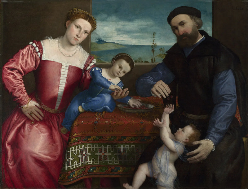 Portræt af Giovanni della Volta med hans kone og børn - Lorenzo Lotto