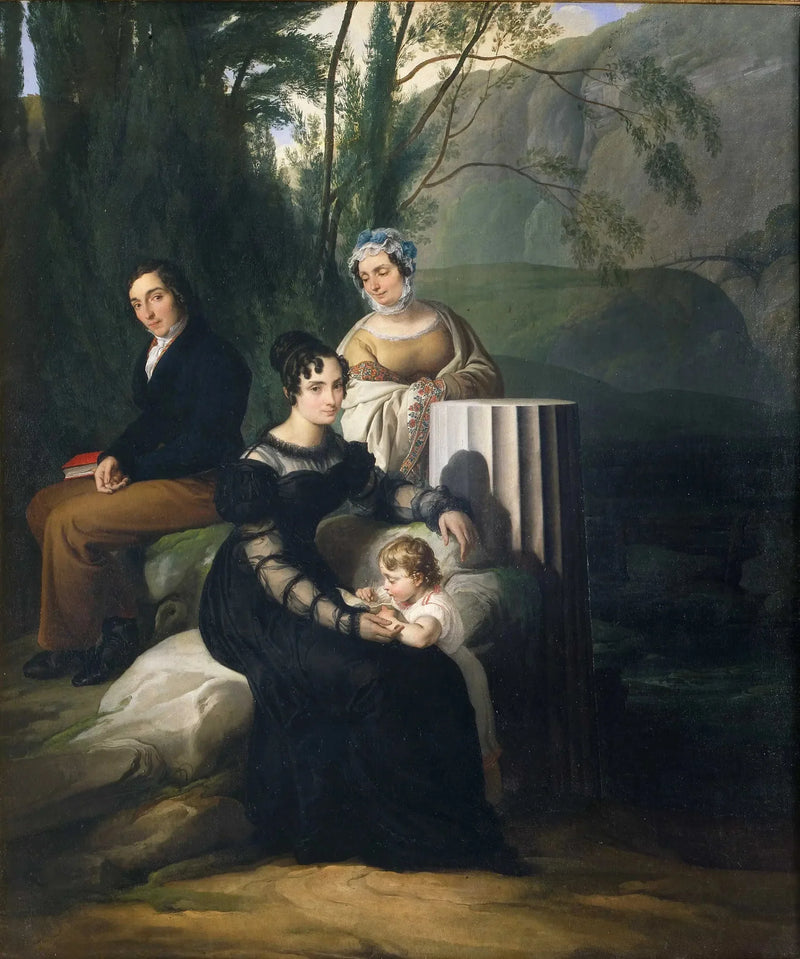 Borri Stampa-familie gruppeportræt - Francesco Hayez