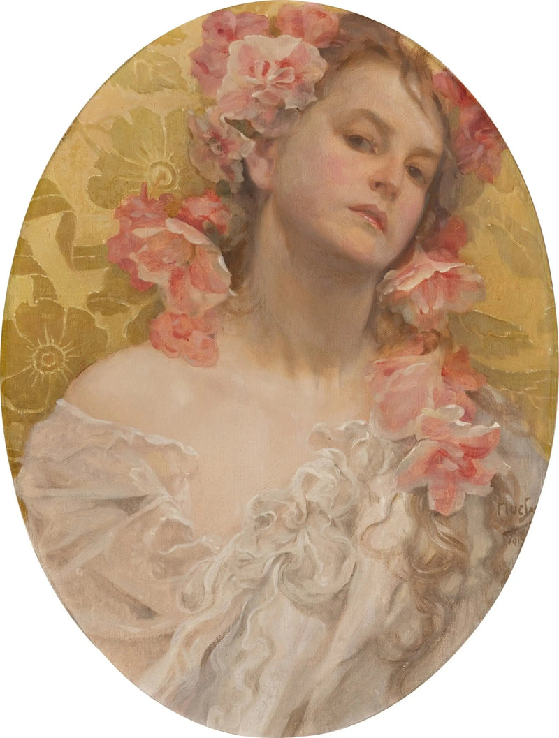 Portræt af Hanna Vitousek - Alphonse Mucha