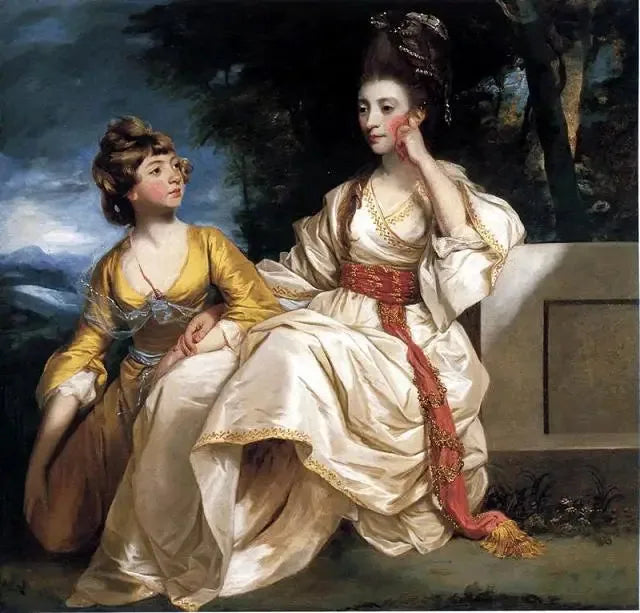 Portræt af Hester Thrale og hendes datter Hester - Joshua Reynolds