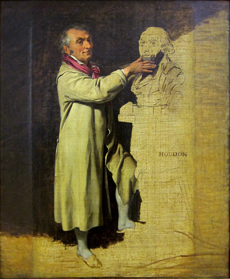 Portræt af Jean-Antoine Houdon, billedhugger - Louis-Léopold Boilly