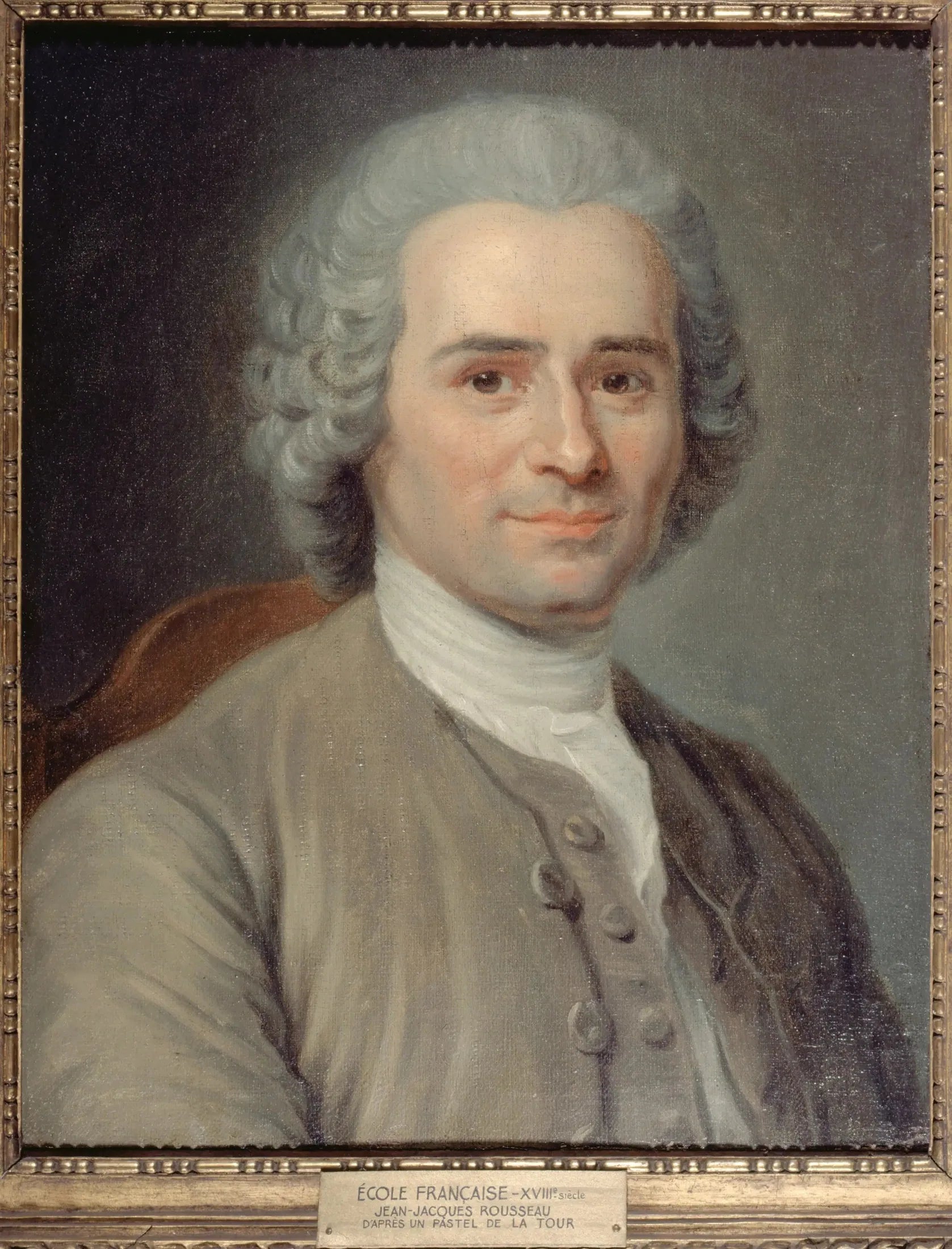 Portrait de Jean-Jacques Rousseau (1712-1778), écrivain et philosophe - Maurice-Quentin de La Tour image 1 reproduction de peinture à l’huile