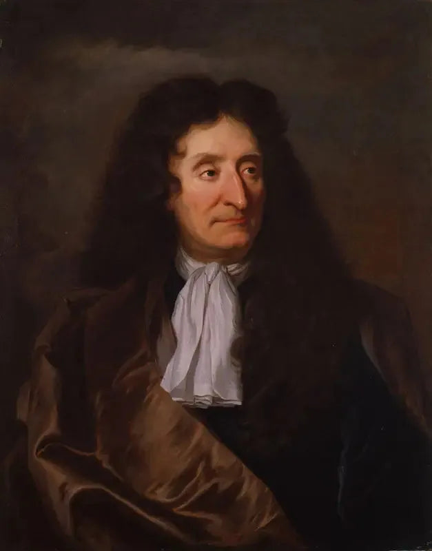 Portræt af Jean de La Fontaine - Hyacinthe Rigaud
