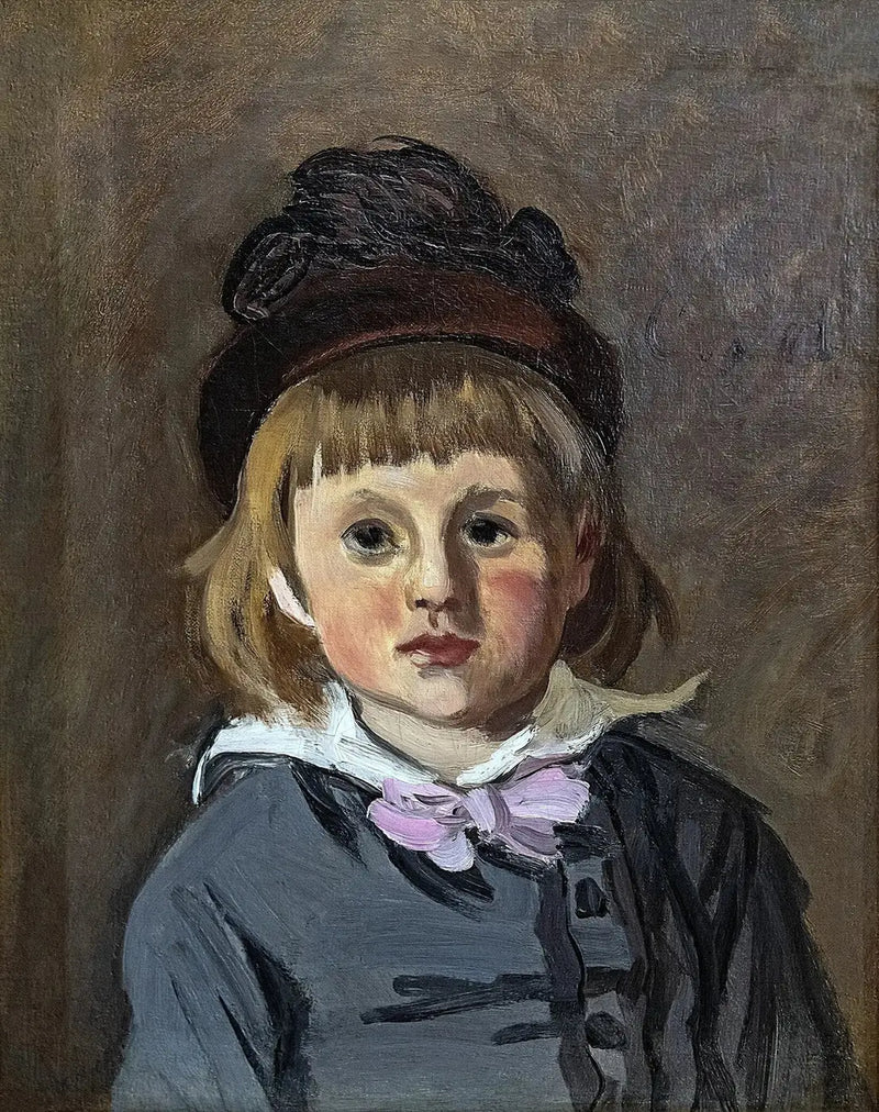 Portræt af Jean Monet med pomponhue - Claude Monet