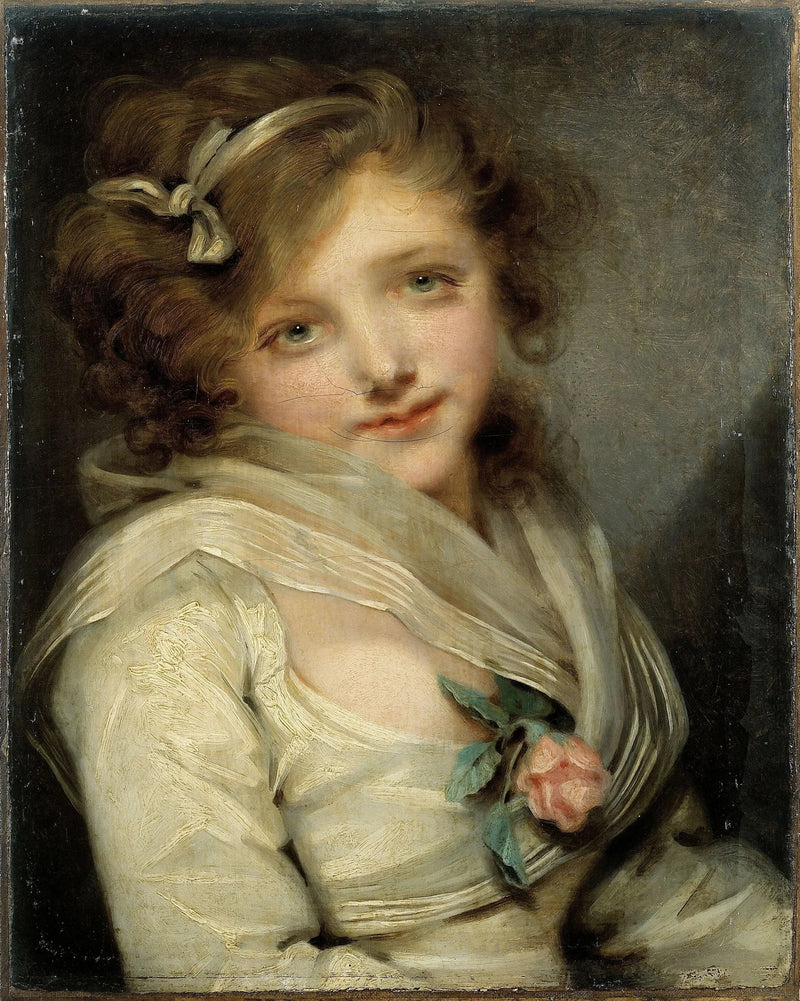 Portræt af en ung pige - Jean-Baptiste Greuze