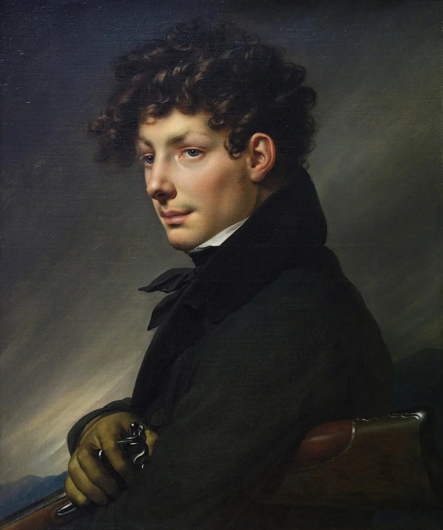 Portræt af ung mand i jæger - Anne-Louis Girodet