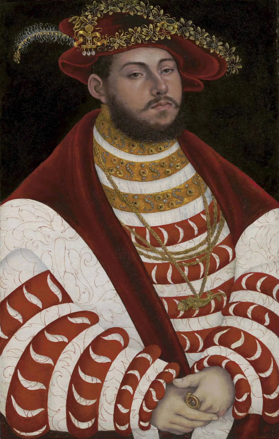 Portræt af Johann Friedrich den Store i kurfyrste - Lucas Cranach den Ældre