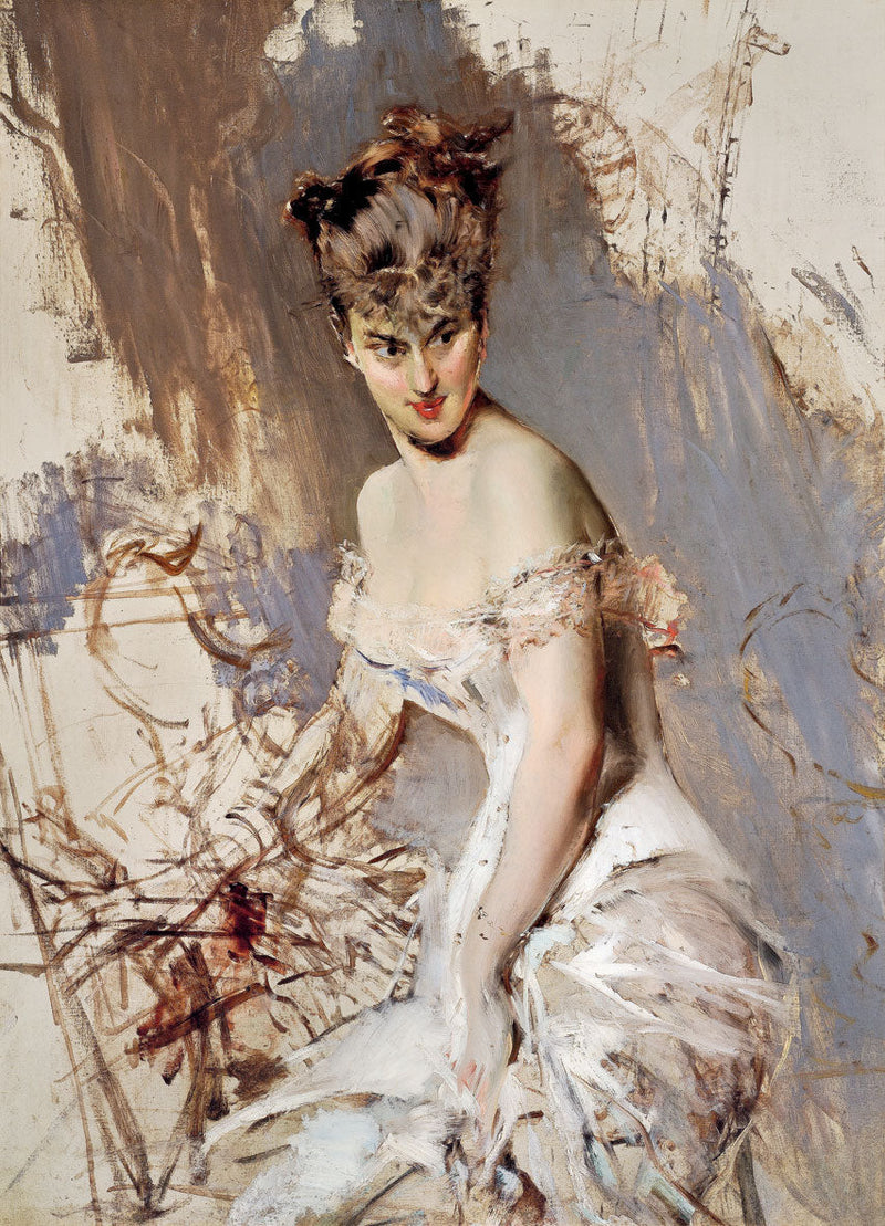 Portræt af skuespillerinden Alice Regnault - Giovanni Boldini
