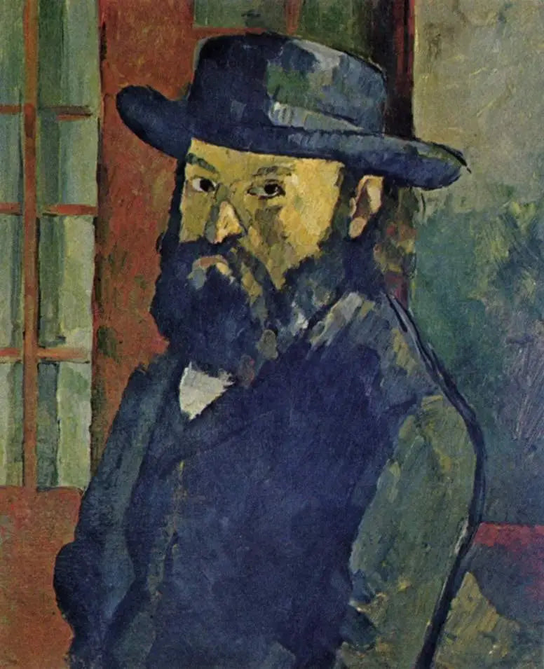 Portræt af kunstneren med bredskygget hat - Paul Cézanne