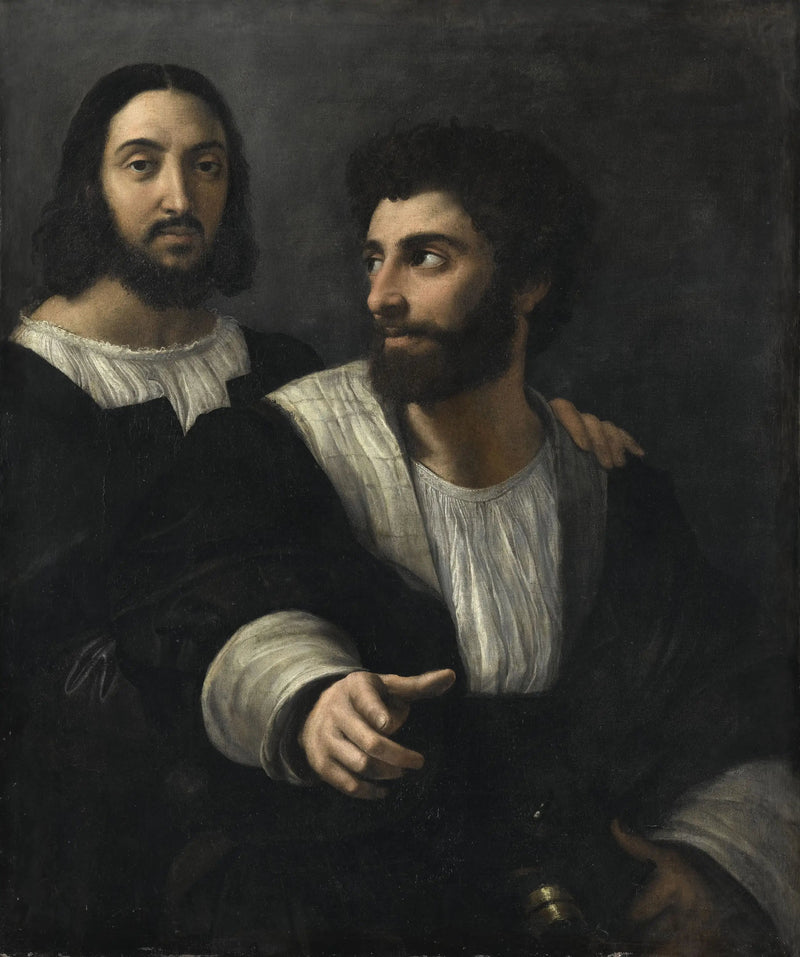 Portræt af kunstneren med en ven - Raphael Sanzio