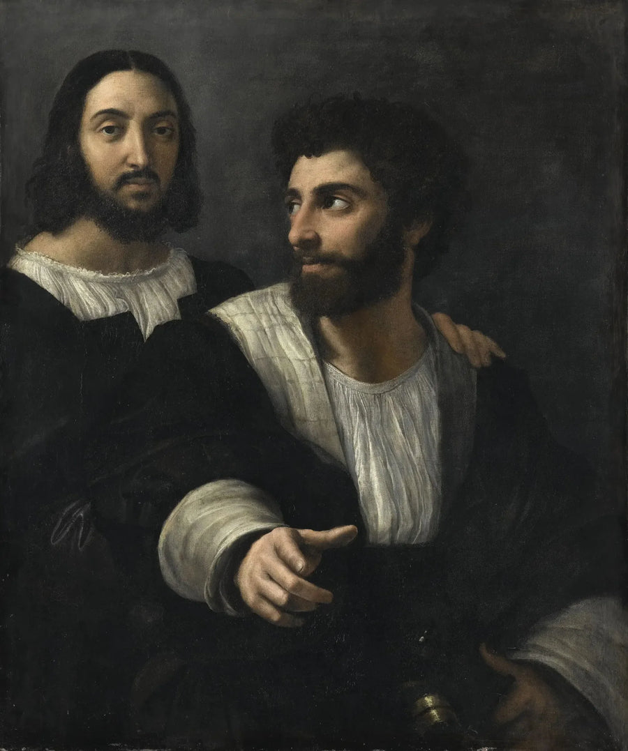 Portræt af kunstneren med en ven - Raphael Sanzio