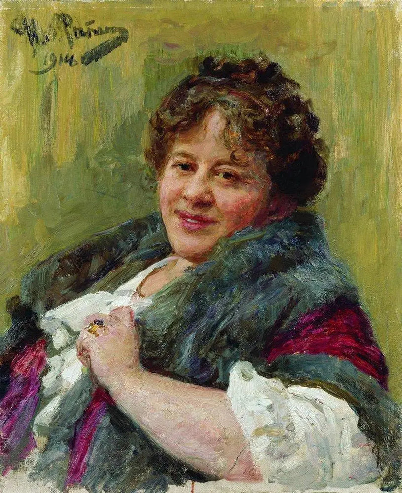 Portrait af forfatteren, dramatikeren, digteren og oversætteren Tatiana Lvovna Shchepkina-Kupernik - Ilya Repin