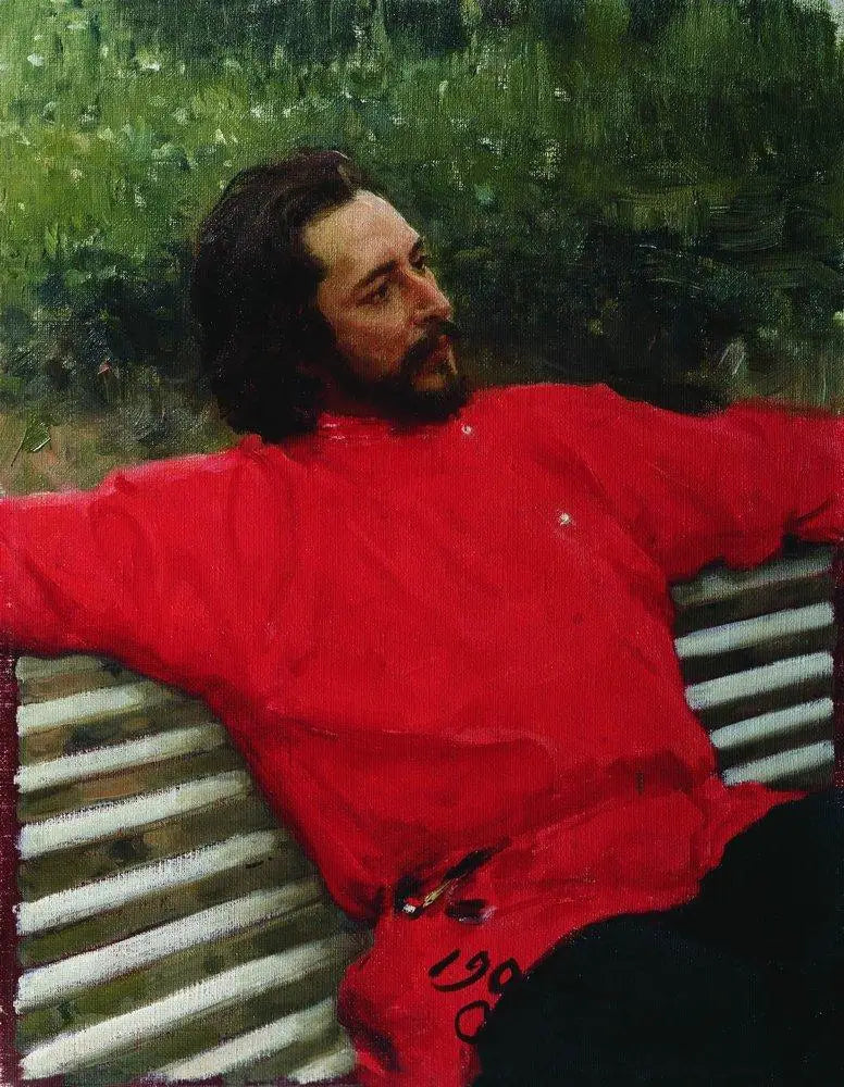 Portræt af forfatteren Leonid Nikolaïevitch Andreïev (sommerophold). - Ilya Repin
