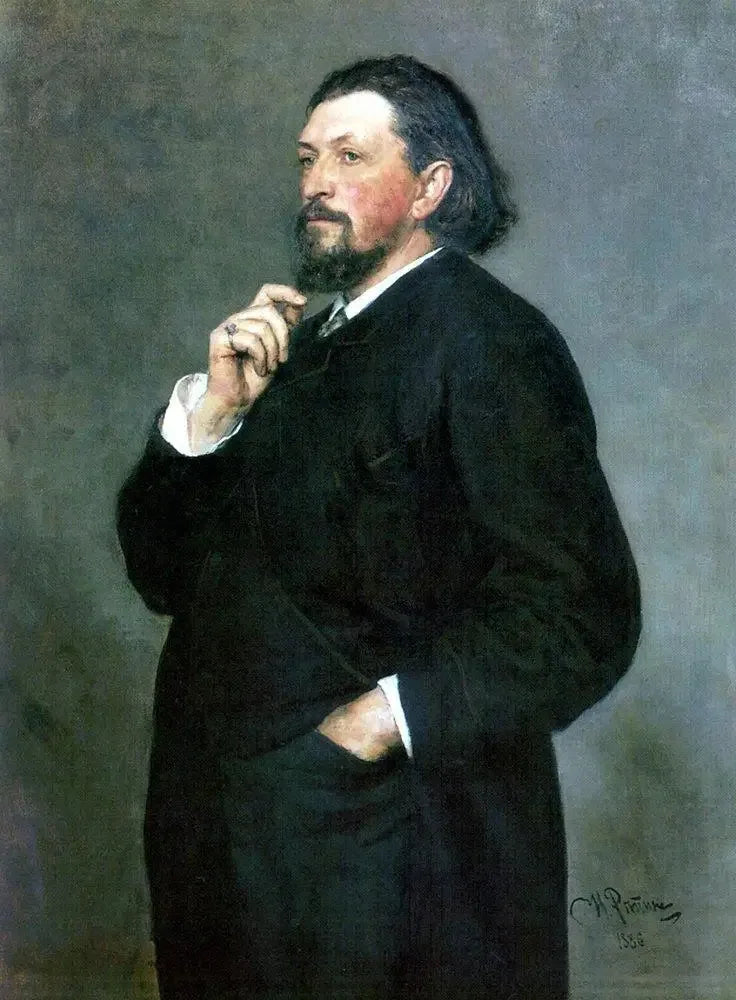 Portrait af den musikudgiver og filantrop Mitrofan Petrovich Belyayev - Ilya Repin