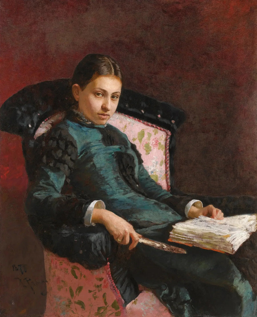 Portræt af kunstnerens hustru, Vera Repin" - Ilya Repin