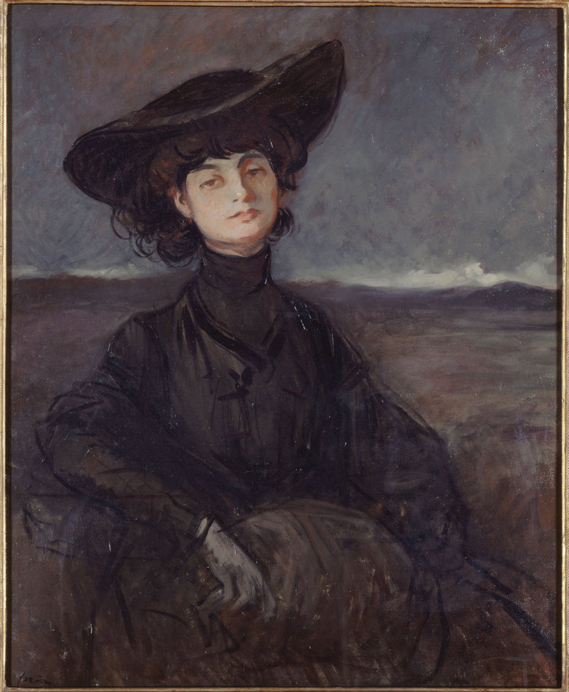 Portræt af grevinde Anna de Noailles, født Brancovan (1876-1933), digterinde - Jean-Louis Forain