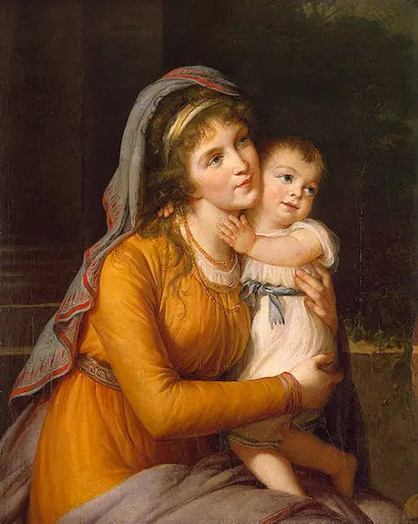 Portrait af grevinde Anna Stroganova med sin søn - Élisabeth Vigeé Le Brun