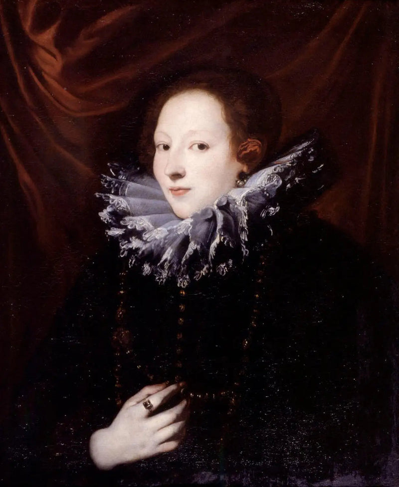 Portræt af grevinde Antonia Demarini (?-?), hustru til Francesco Lercari, doge af Genova - Antoine van Dyck