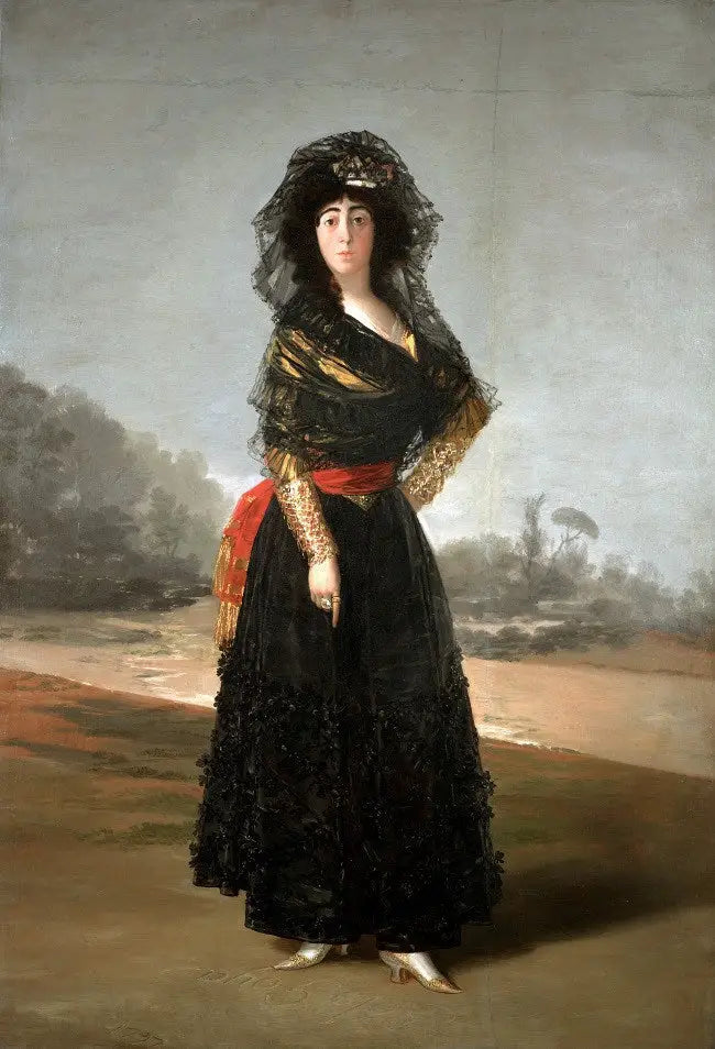 Portræt af hertuginde af Alba i sørgeklæder - Francisco de Goya
