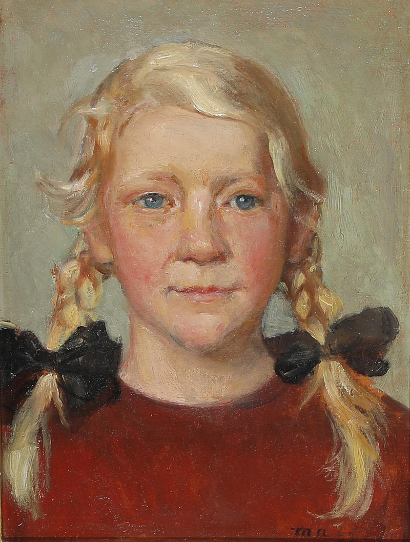Portræt af fiskeren Fedders datter. - Michael Peter Ancher