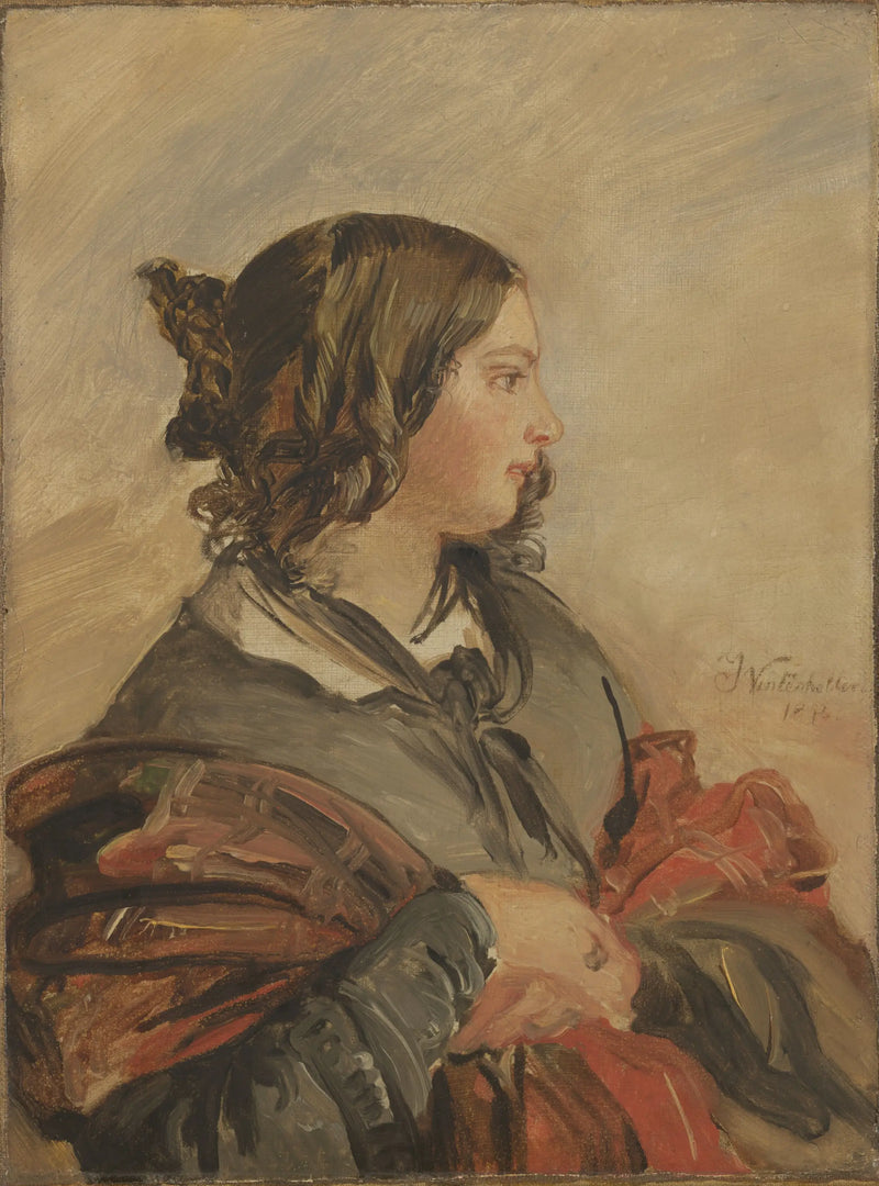 Portræt af den unge dronning Victoria - Franz Xaver Winterhalter