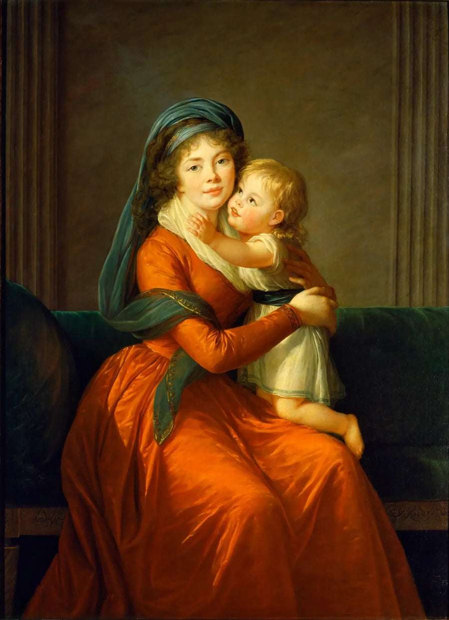 Portræt af prinsesse Alexandra Golitsyna og hendes søn Piotr - Élisabeth Vigée Le Brun