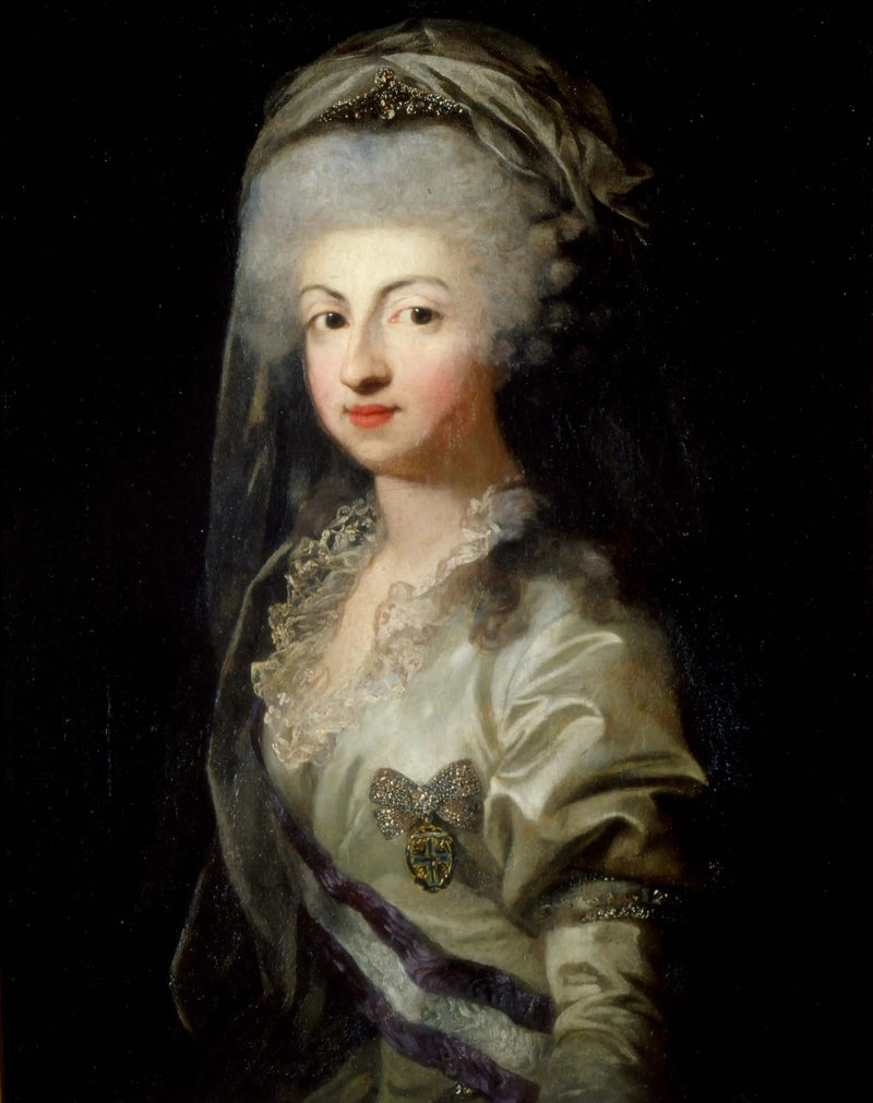 Portræt af prinsesse Marie-Caroline af Bourbon med diadem - Anton Graff