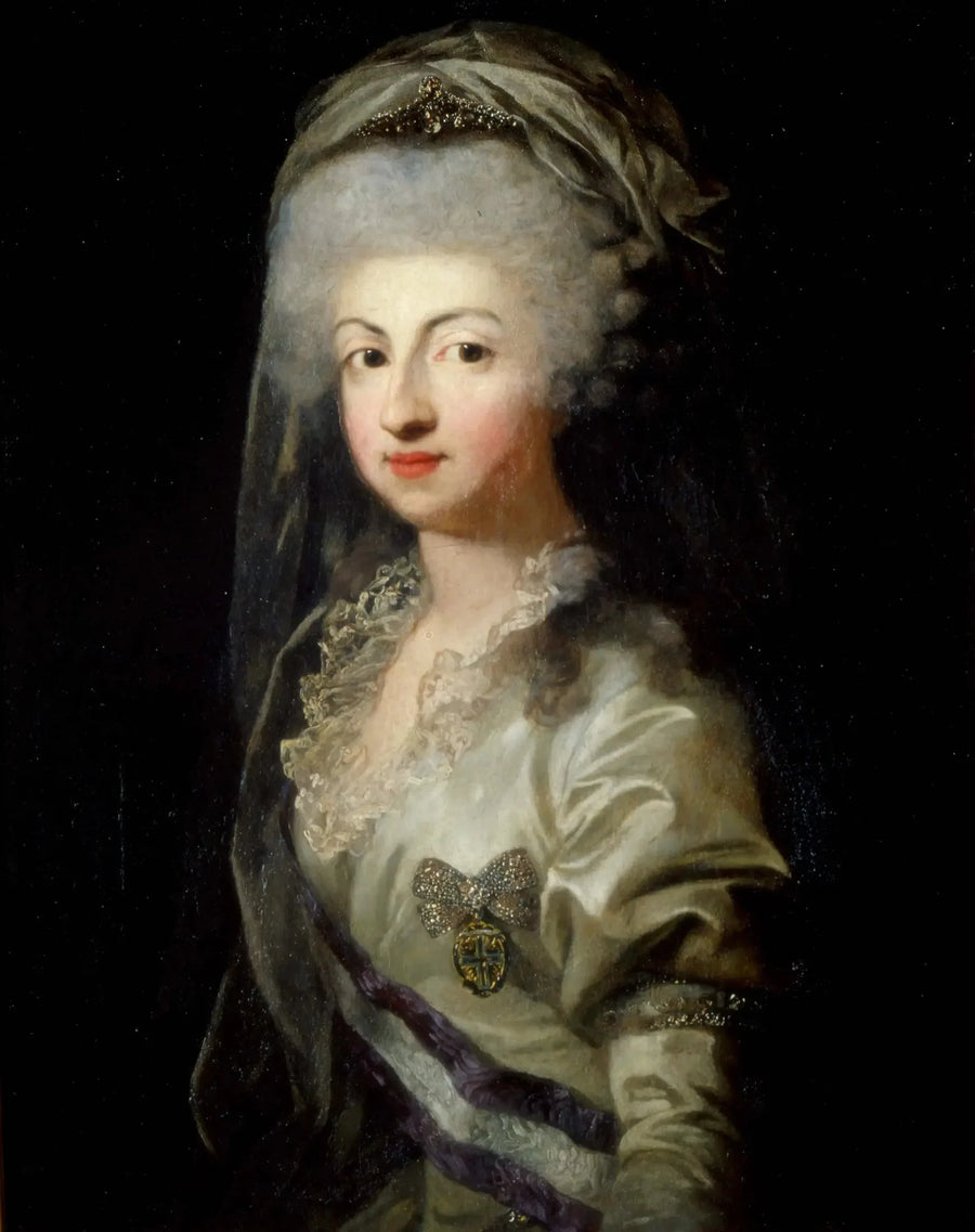 Portræt af prinsesse Marie-Caroline af Bourbon med diadem - Anton Graff