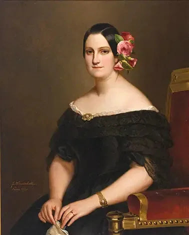 Portræt af dronning Marie-Christine af Spanien (1806-1878) - Franz Xaver Winterhalter