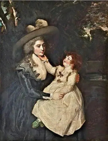 Portræt af enke Mme Seaforth og hendes barn - Joshua Reynolds
