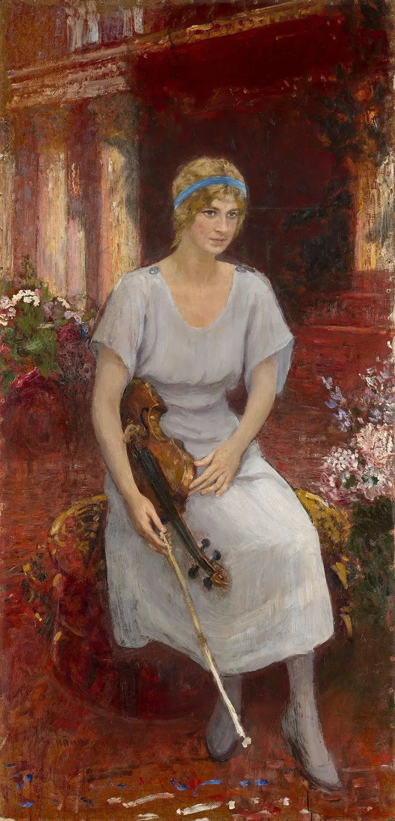 Portrait af violonisten Cecilia Hansen - Ilya Repin