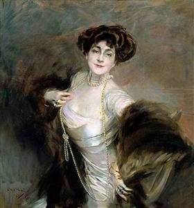 Lady Diaz Albertini-portræt - Giovanni Boldini