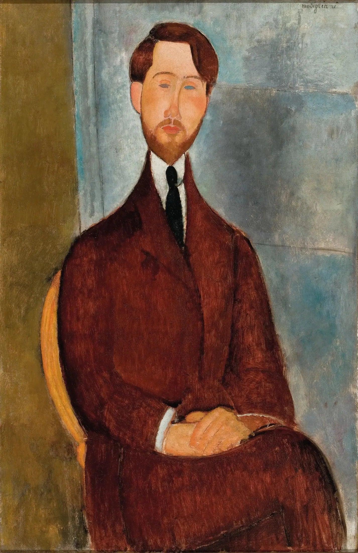 Portrait de Léopold Zborowski - Amedeo Modigliani image 1 copie de tableau peinte à la main
