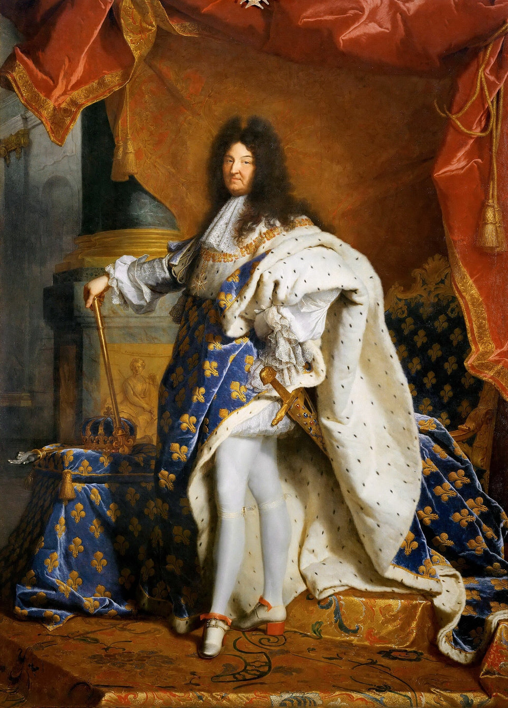 Portrait de Louis XIV en costume de sacre - Hyacinthe Rigaud - reproduction peinte à l'huile