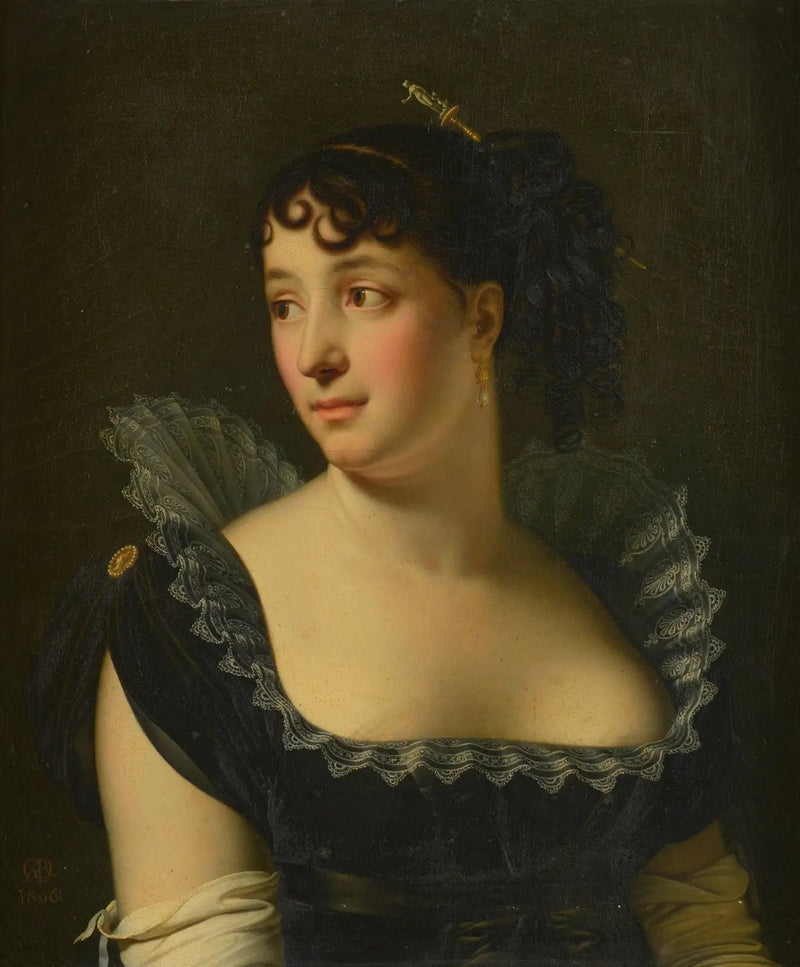 Madame Bertin de Veaux portræt i profil - Anne-Louis Girodet