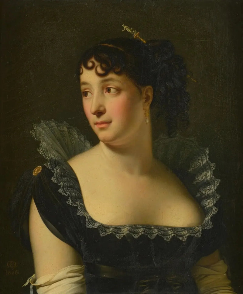 Madame Bertin de Veaux portræt i profil - Anne-Louis Girodet