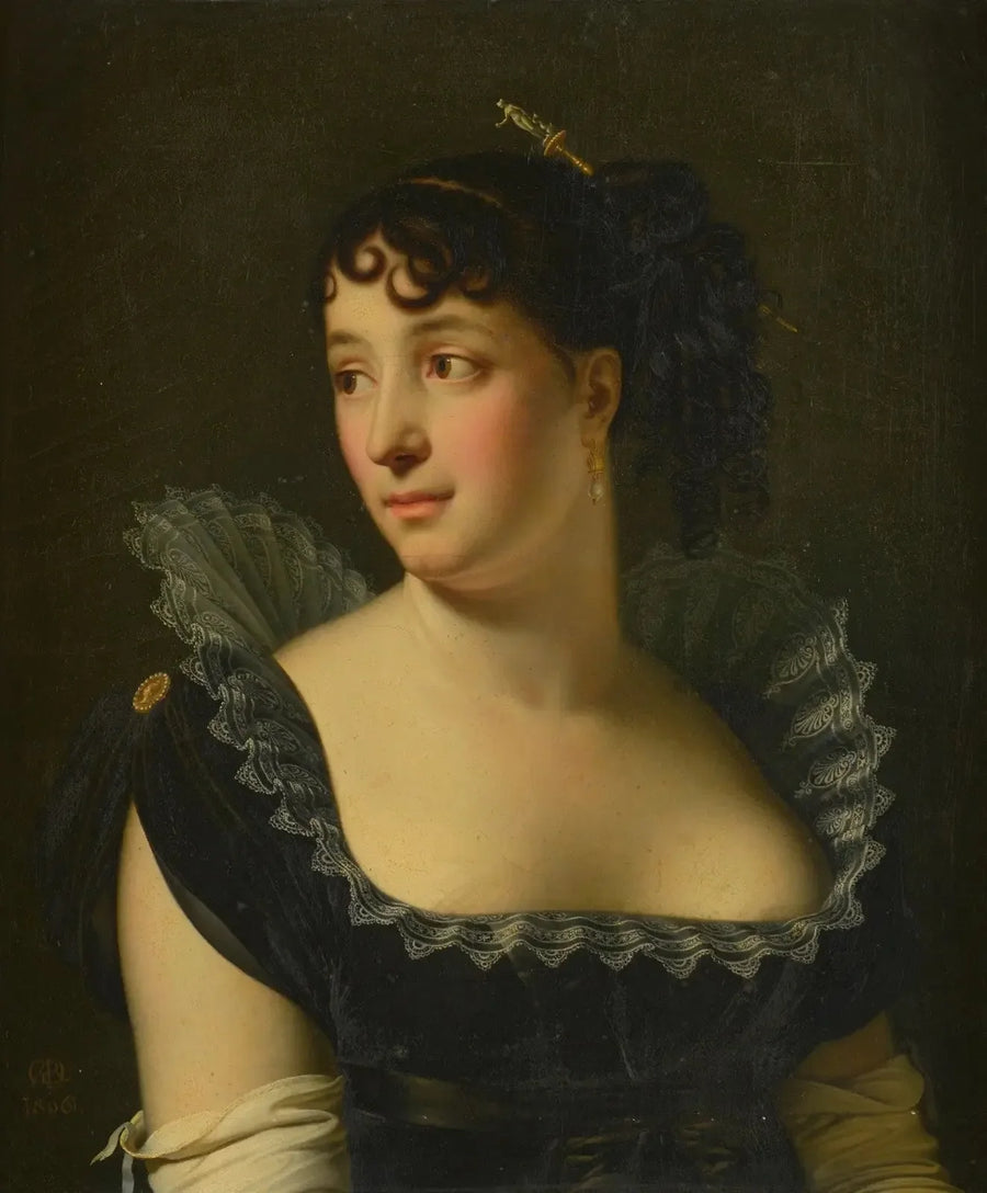 Madame Bertin de Veaux portræt i profil - Anne-Louis Girodet